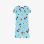 Rototobebe Cotton Modal All-Over Short Sleeve Fit-fit Indoor Wear Sky Blue