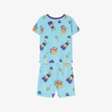 Rototobebe Cotton Modal All-Over Short Sleeve Fit-fit Indoor Wear Sky Blue