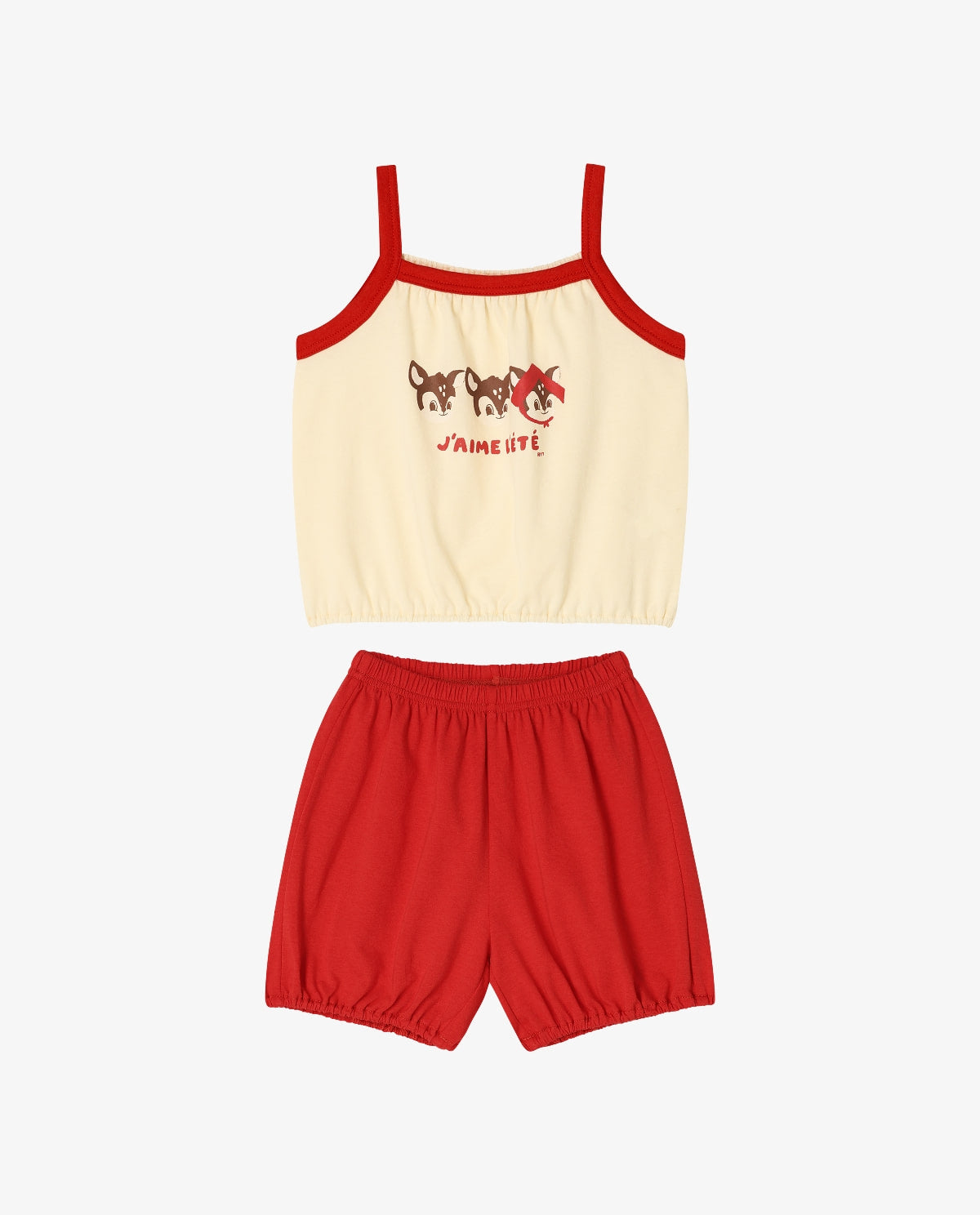 Cotton modal sleeveless loungewear red