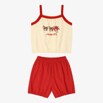 Cotton modal sleeveless loungewear red