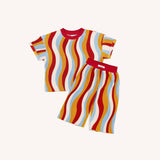 Retro Wave Pleats - Short Sleeve Set