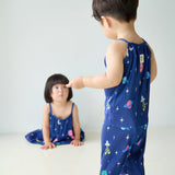 [June 26 ~ Sequential Shipping][Pre-order] Space Sleeveless Long Pants Pleated Top & Bottom Set