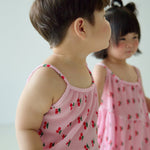[June 26 ~ Sequential Shipping][Pre-order] Cherry Sleeveless Long Pants Pleated Top & Bottom Set