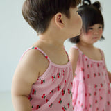 [June 26 ~ Sequential Shipping][Pre-order] Cherry Sleeveless Long Pants Pleated Top & Bottom Set