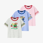 Single-sleeve striped T-shirt in blue