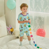 Rototobebe Cotton Modal All-Over Short Sleeve Fit-fit Indoor Wear Sky Blue