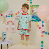 Rototobebe Cotton Modal All-Over Short Sleeve Loose Loungewear Sky Blue