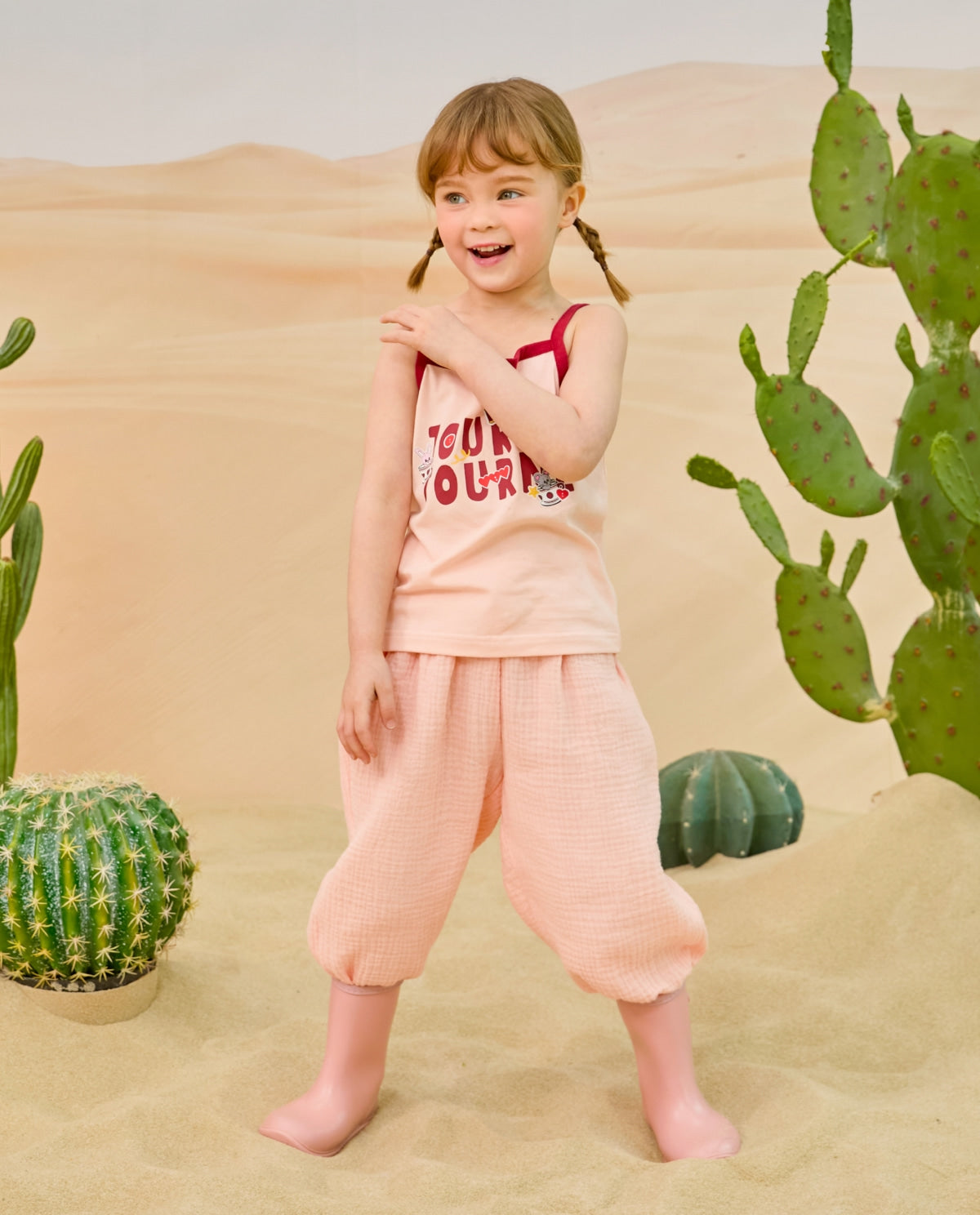 Pink gauze trousers