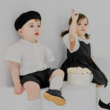 Velma Short Sleeve Blouse Set_White