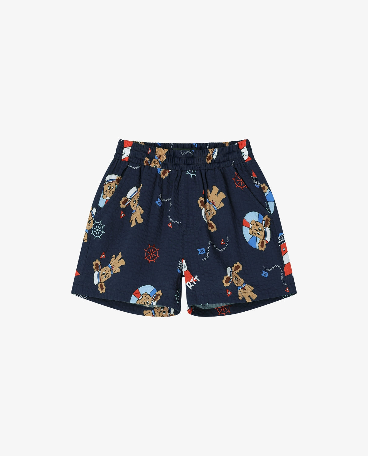 Navy All-over Seersucker Shorts