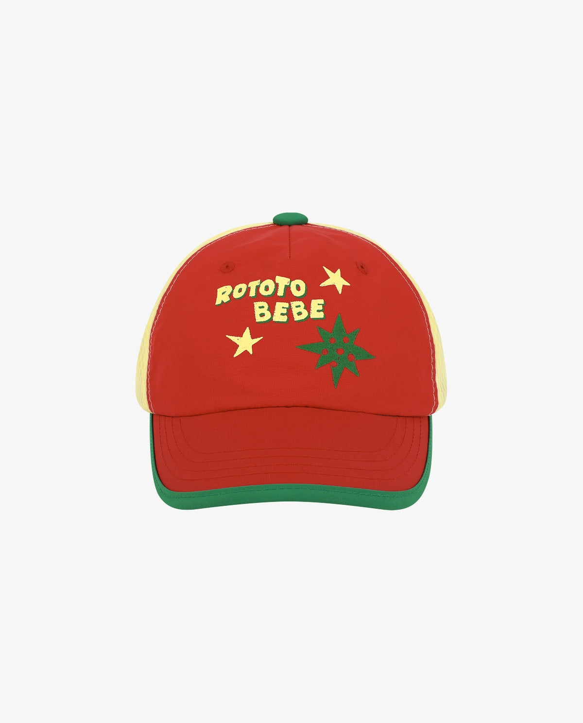 Red Mesh Color Block Cap