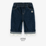 [Pimpollo] Forming lace denim pants