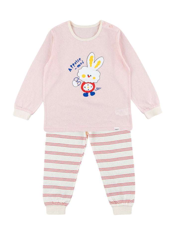 Rabbit clock jacquard (24SS) indoor wear set