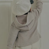 Kevin Hooded Jumper_Light Beige