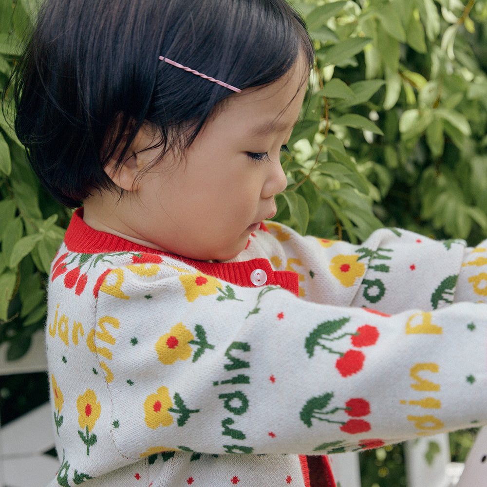 Little Foret Knit Cardigan Red_FA044