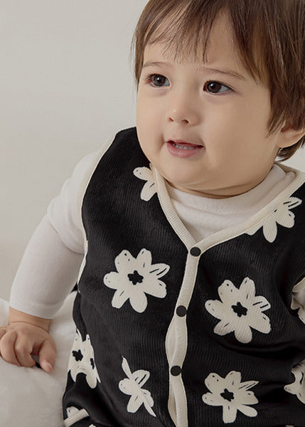Little Tini｜馬克筆花卉背心-黑