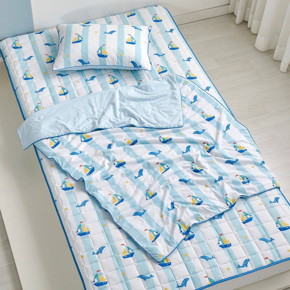 3°C) Extreme Cool Chaltteok Ice Nap Blanket 100*150 Ocean Boat Blue_CZ0226020