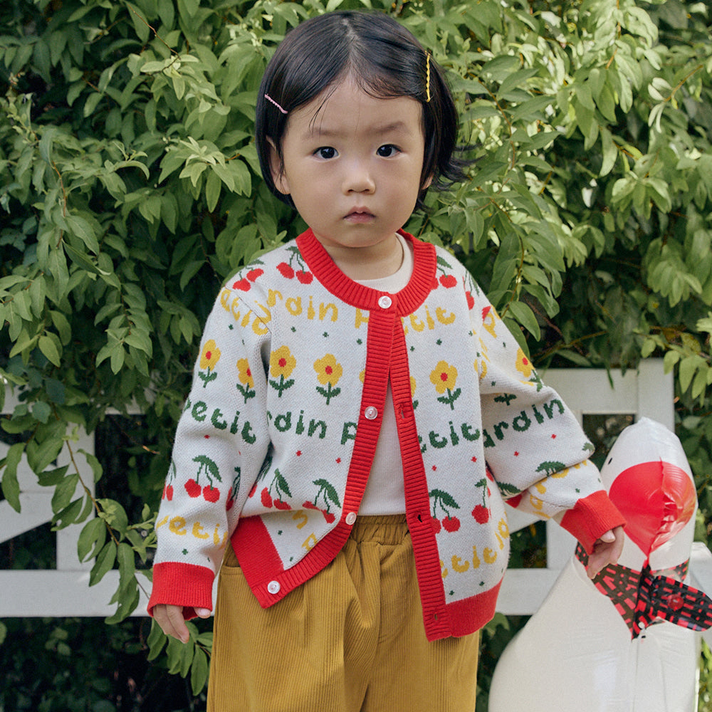 Little Foret Knit Cardigan Red_FA044