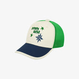 Green Mesh Color Block Cap