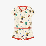 Cotton Modal All-Over Short Sleeve Loose Loungewear Ivory