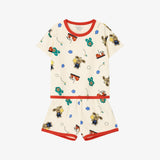 Cotton Modal All-Over Short Sleeve Loose Loungewear Ivory