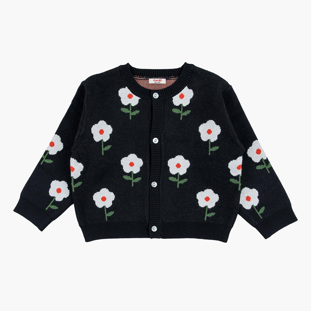 Little Foret Knit Cardigan Black_FA044