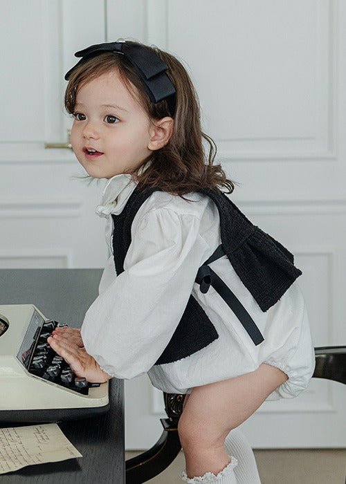 Tweed Frill Vest_Black