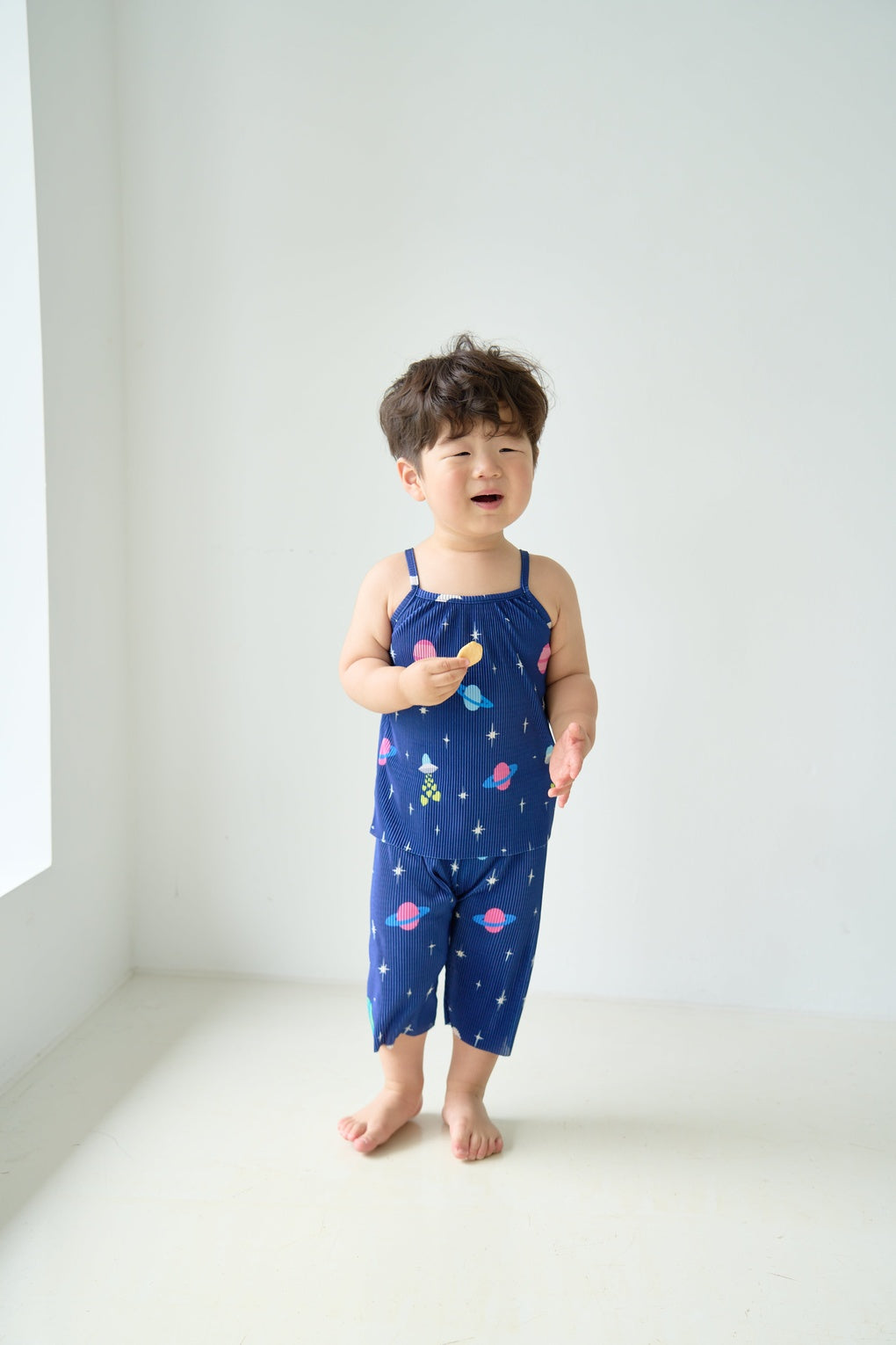 [June 26 ~ Sequential Shipping][Pre-order] Space Sleeveless Long Pants Pleated Top & Bottom Set
