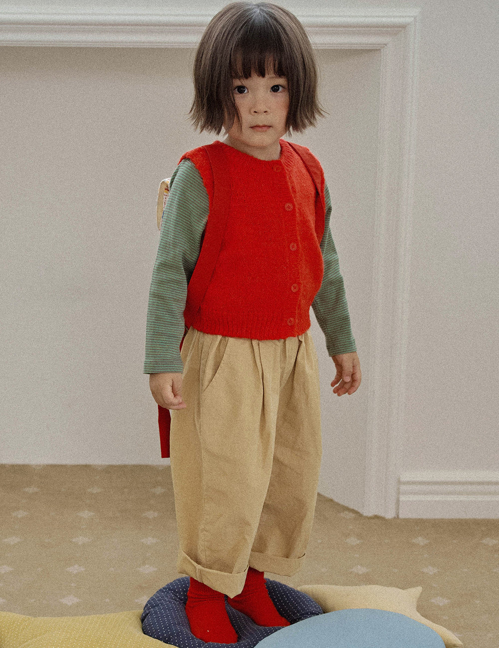Cotton wide pants