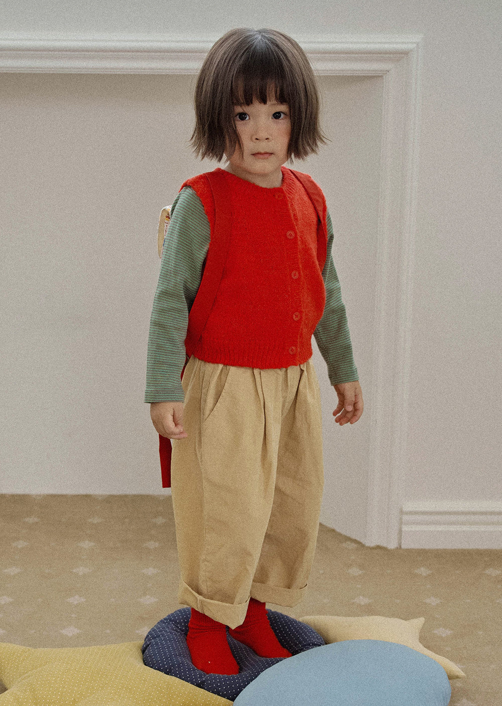 Cotton wide pants