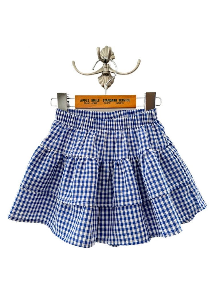 Apple Smile Tiered Shorts Blue