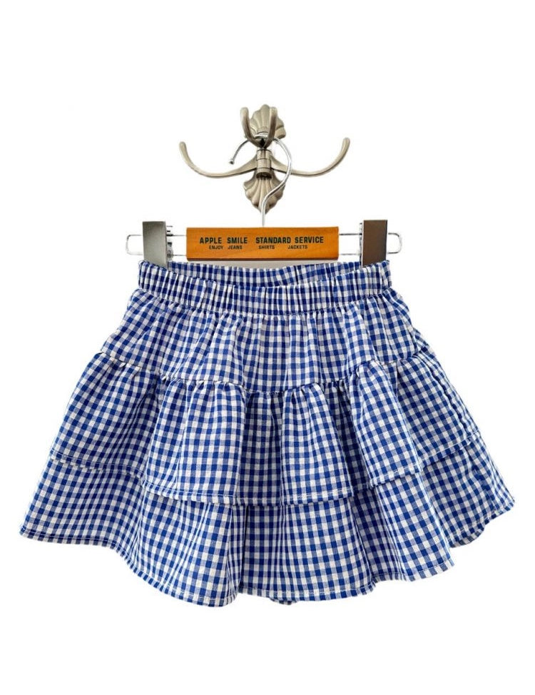 Apple Smile Tiered Shorts Blue