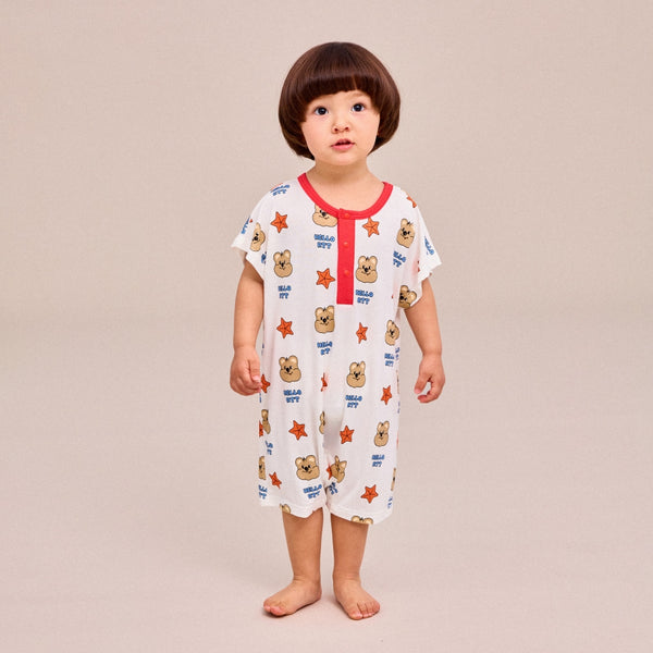 Cozy Summer Indoor Suit - Bear White