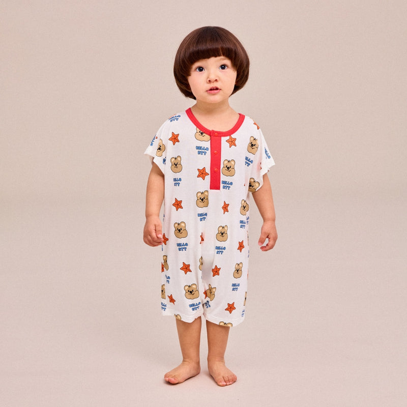 Cozy Summer Indoor Suit - Bear White