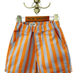 Apple Smile Border Stripe Shorts Orange