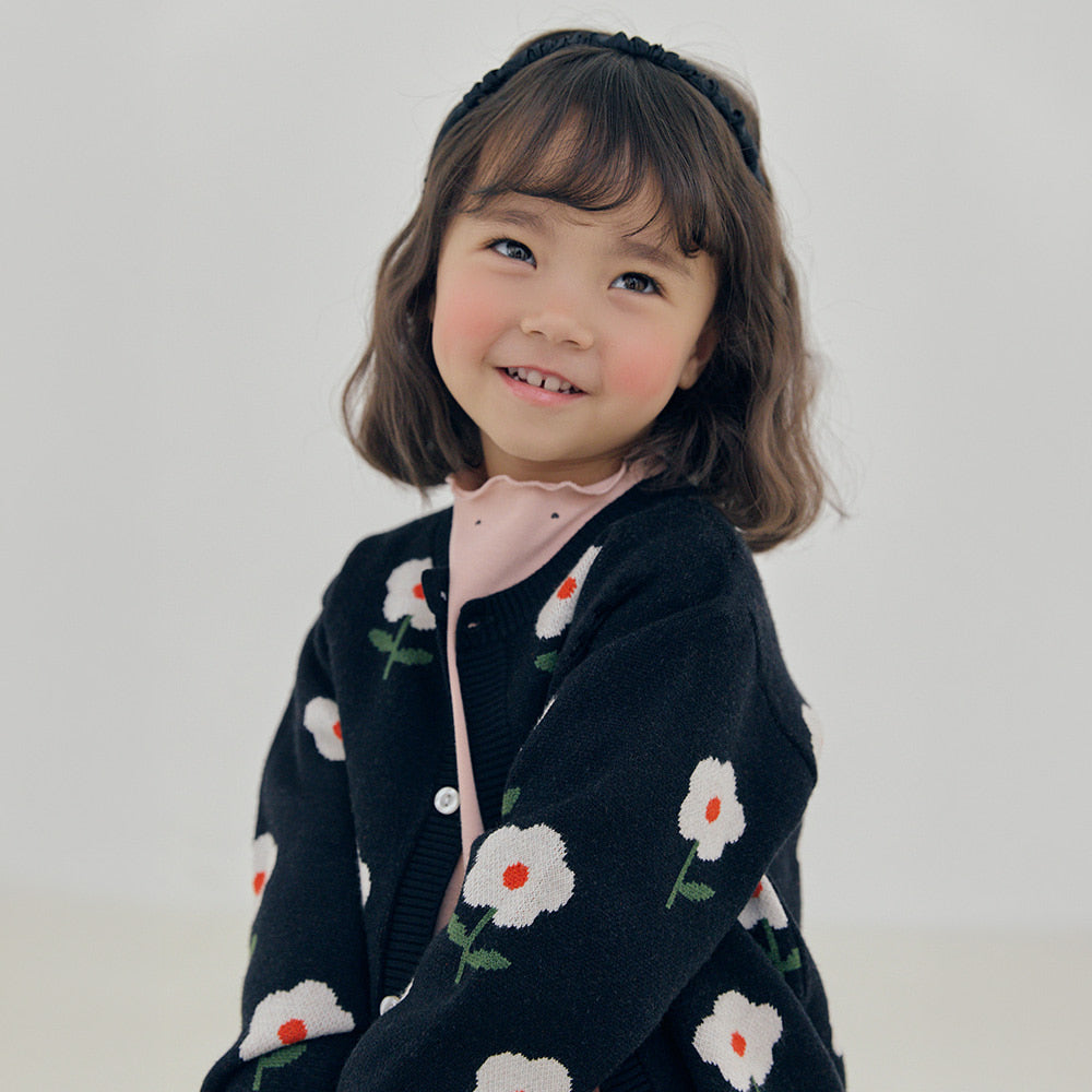 Little Foret Knit Cardigan Black_FA044