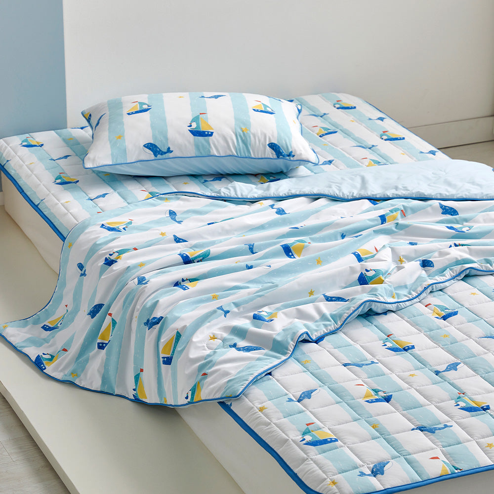 3°C) Extreme Cool Chaltteok Ice Nap Blanket 100*150 Ocean Boat Blue_CZ0226020