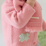 룬룬 부클 니트 가디건_핑크