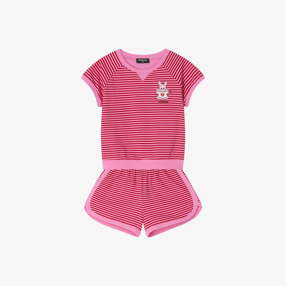 [ONLY KIDIKIDI] 비비드 스트라이프 셋업 (4colors)