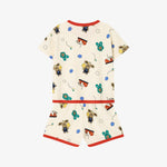 Cotton Modal All-Over Short Sleeve Loose Loungewear Ivory