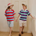 Apple Smile Vivid Collared T-shirt Red