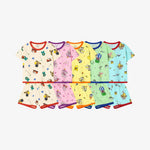 Rototobebe Cotton Modal All-Over Short Sleeve Loose Loungewear Sky Blue