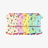 Rototobebe Cotton Modal All-Over Short Sleeve Loose Loungewear Sky Blue