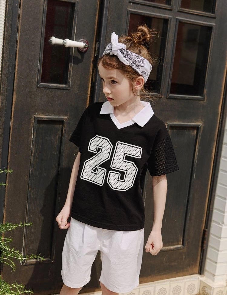 Apple Smile 25 Collared T-shirt Black