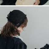 Joan Lace Bonnet Hat_Black
