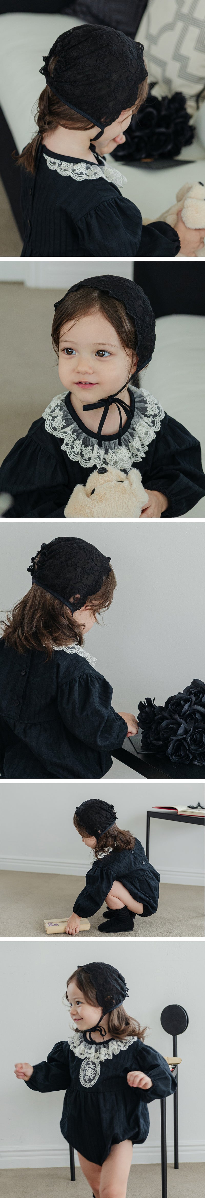 Joan Lace Bonnet Hat_Black