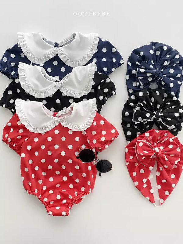 Collar Dot Swimwear