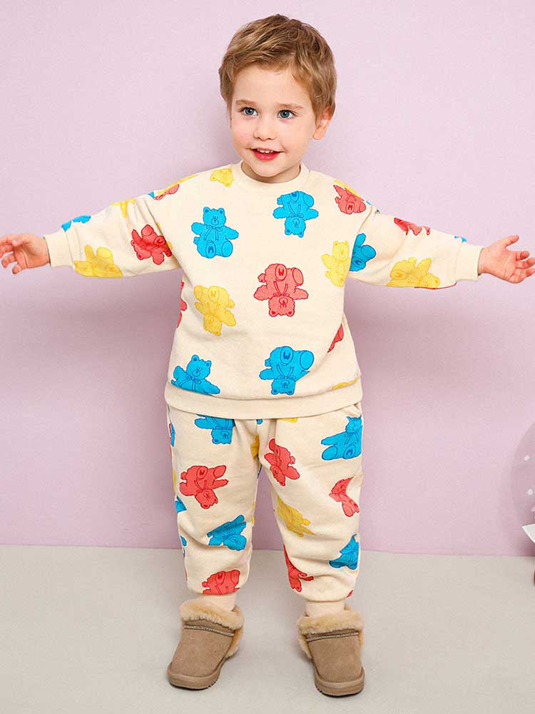 Colorful Bear Napping Tops & Bottoms