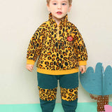Bonnie Leopard Half Zip Up Tops & Bottoms