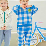 MOLLIMELLI Blue Check Fruit Tops & Bottoms